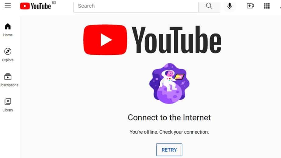 YouTube You're Offline Check Your Connection