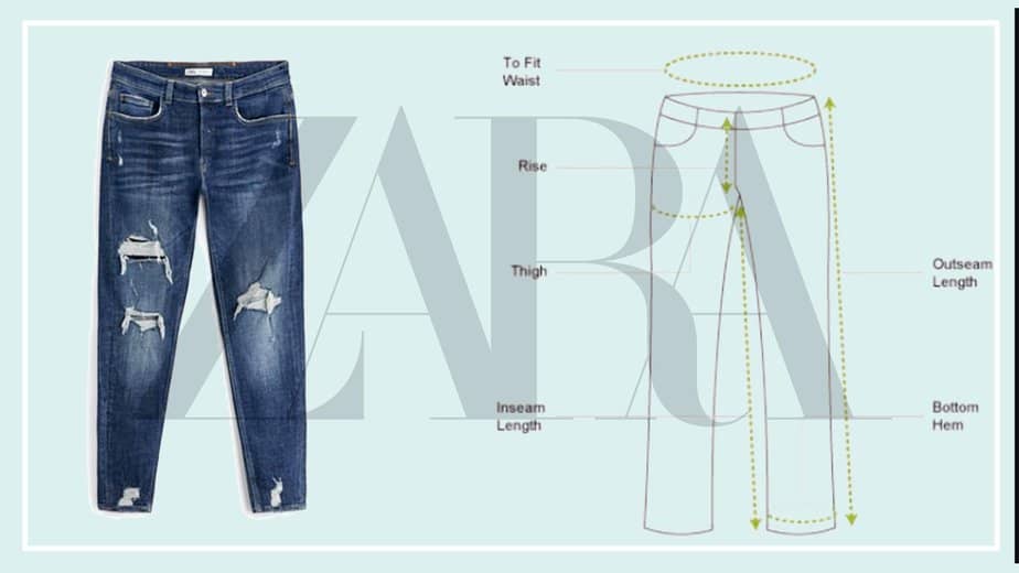 Zara Size Chart Women's Jeans