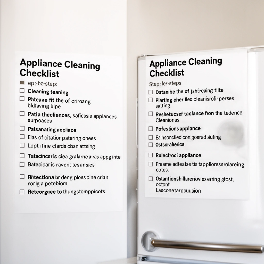 Appliance Cleaning Checklist - Appliance Cleaning Checklist