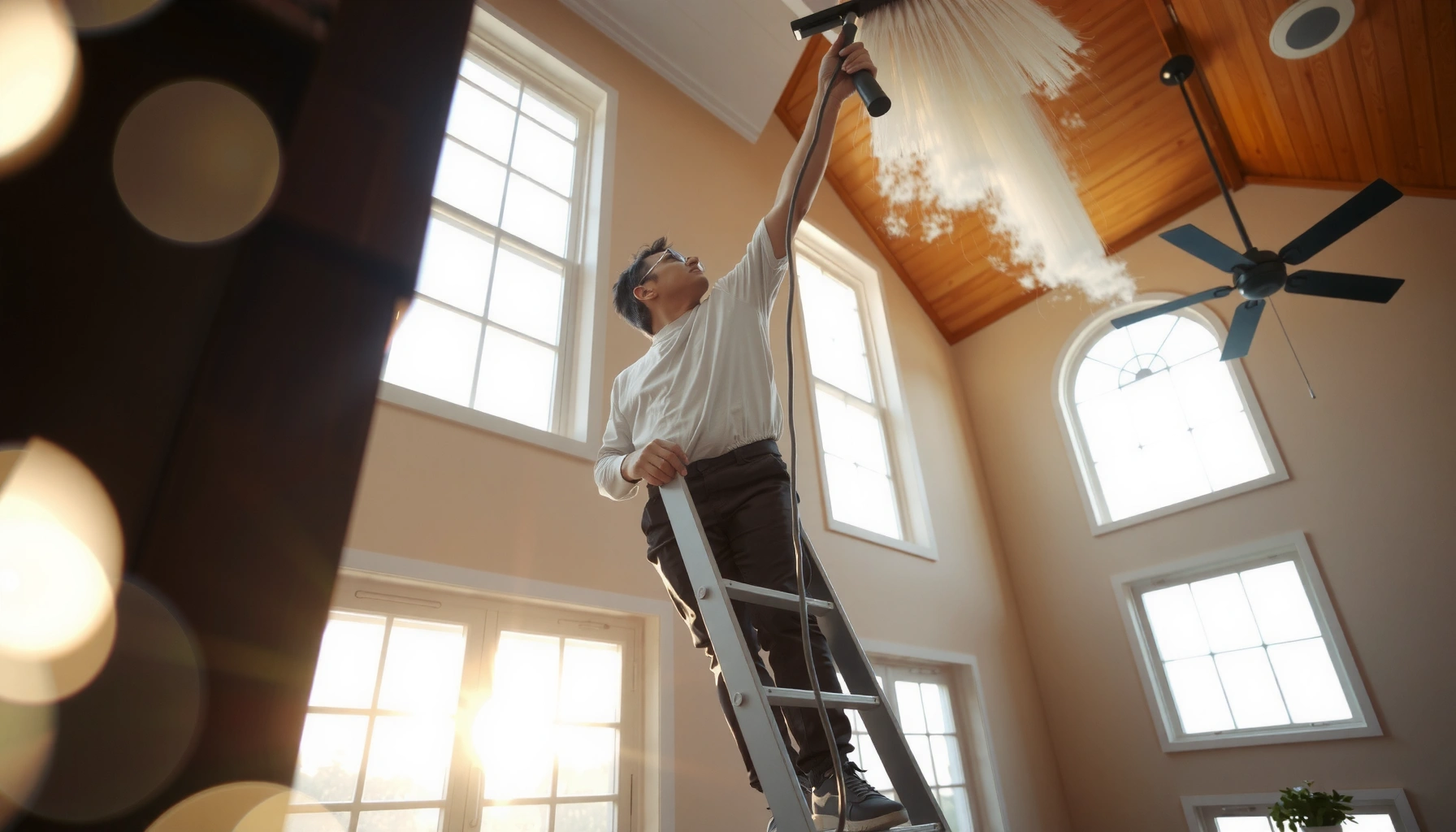 How to Dust High Ceilings Safely: Safe Steps and Best Practices