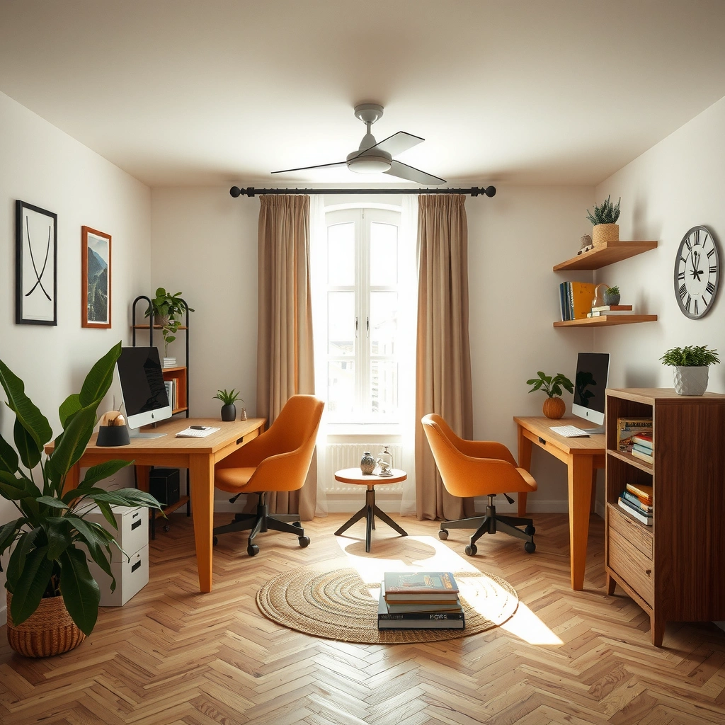 Space-Saving Layout - Home Office for Small Spaces