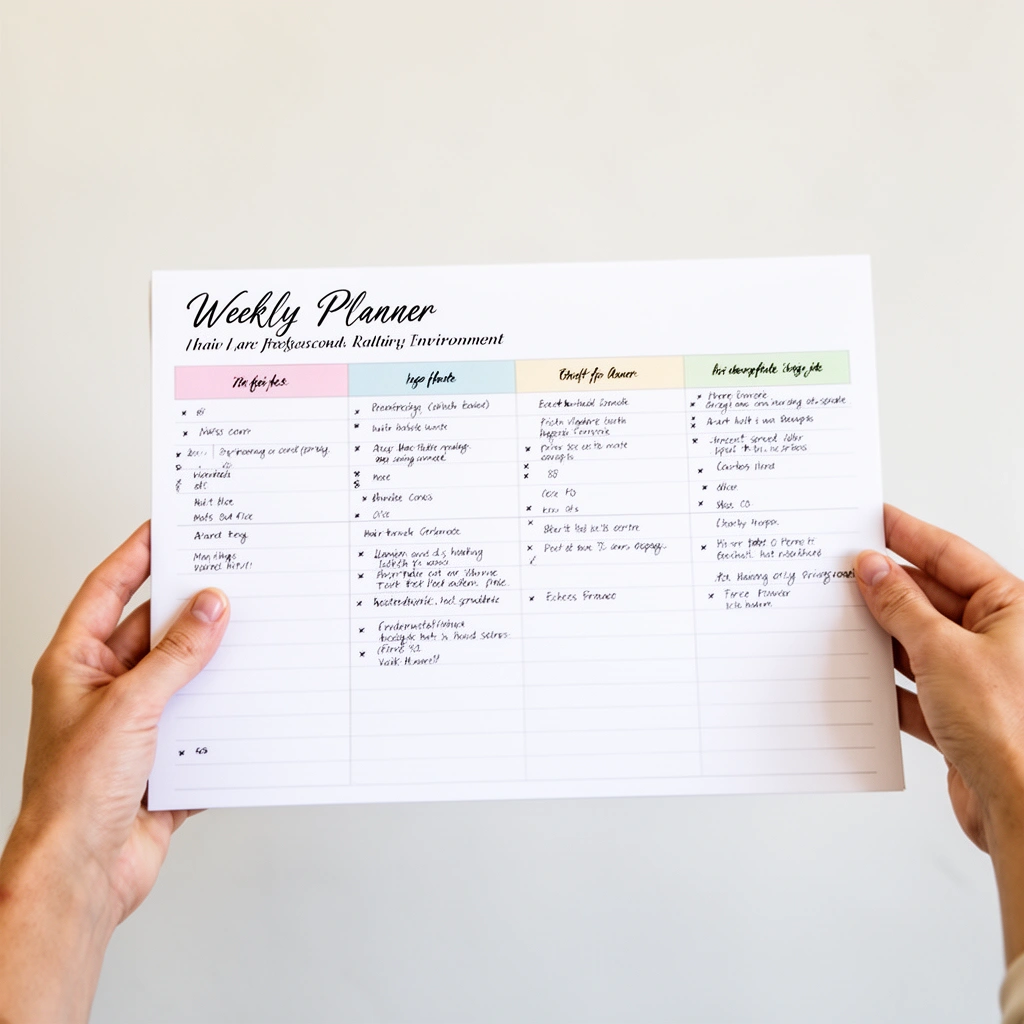 Weekly Schedule - Hair Care Weekly Planner