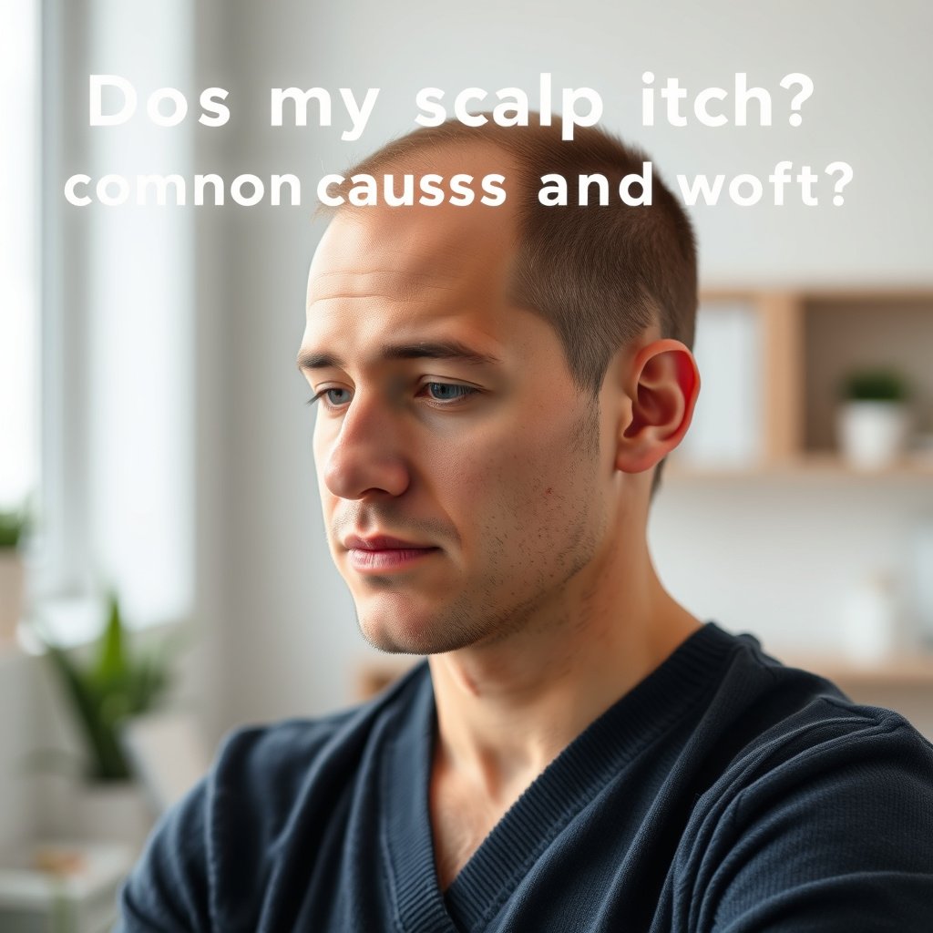 Image illustrating common symptoms of an itchy scalp and what to look for first.