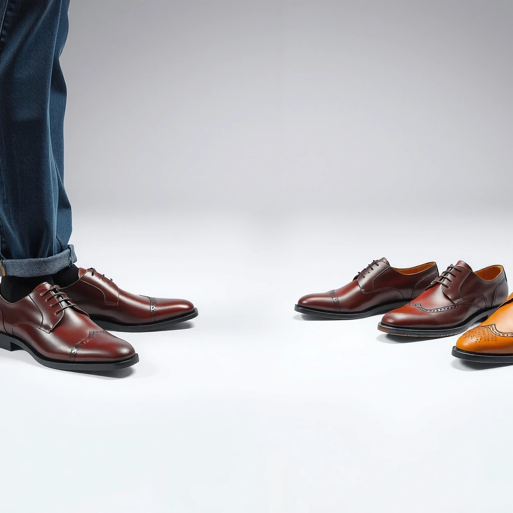 A selection of essential shoes every man should own, including sneakers, loafers, and dress shoes.