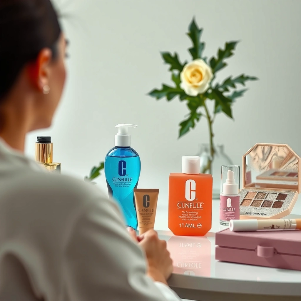 An array of beauty products that typically expire quickly, including mascara, foundation, and skincare items.