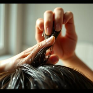 Image illustrating causes of greasy hair and effective fixes for quick oiliness