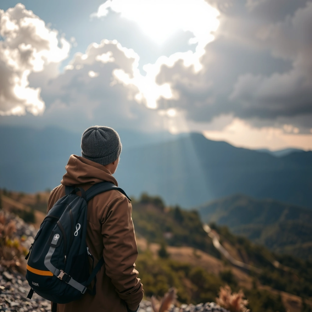A traveler showcasing smart layering techniques for varying weather conditions and outfits.