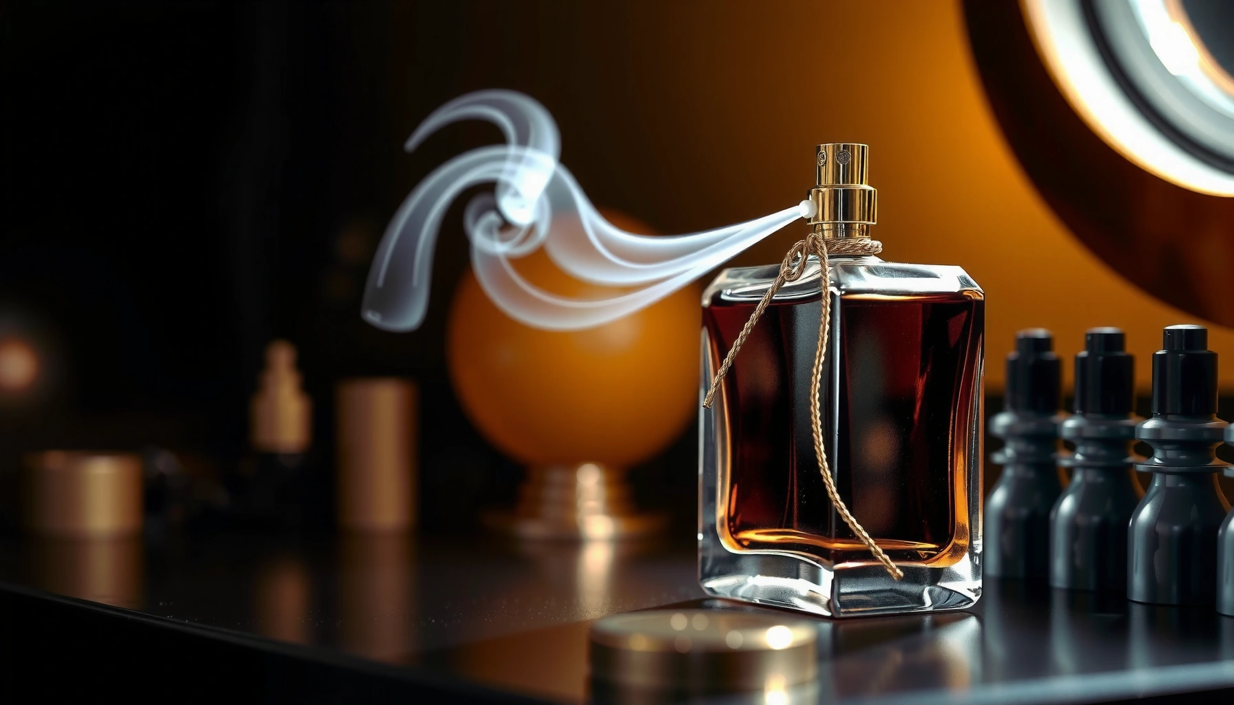 Illustration of perfume bottles with fading scent, exploring common causes and fixes for quick perfume fading.
