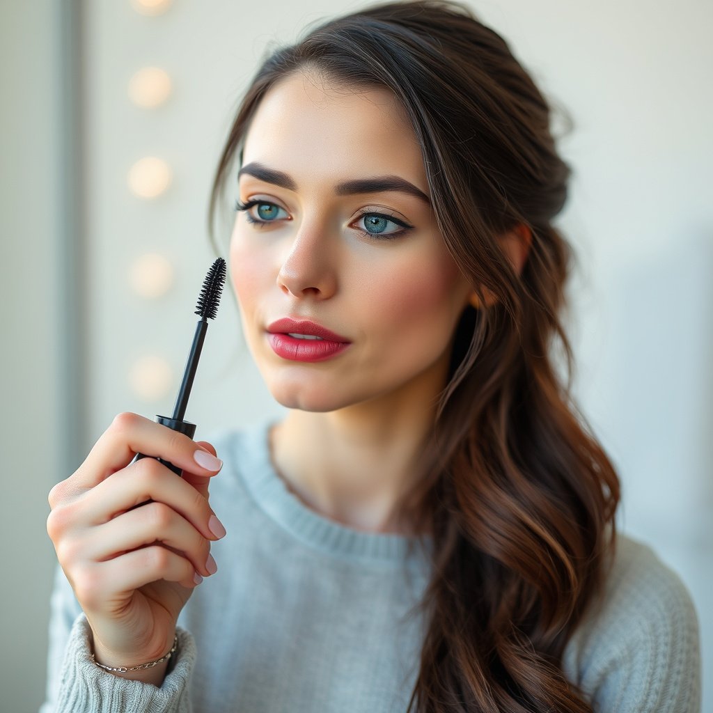 Check for common causes of mascara clumping, including product age and application technique.