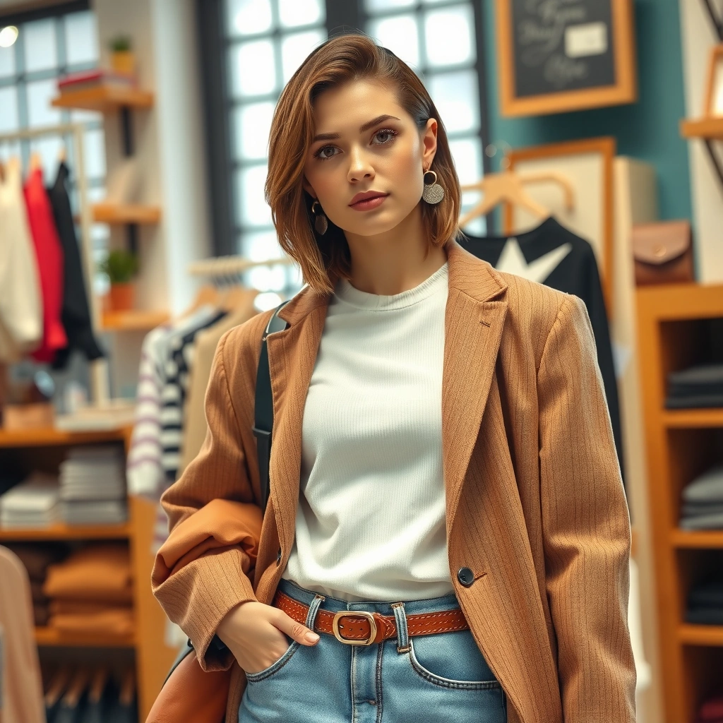 A shopper browsing through sale racks, showcasing smart shopping techniques for fashion on a budget.