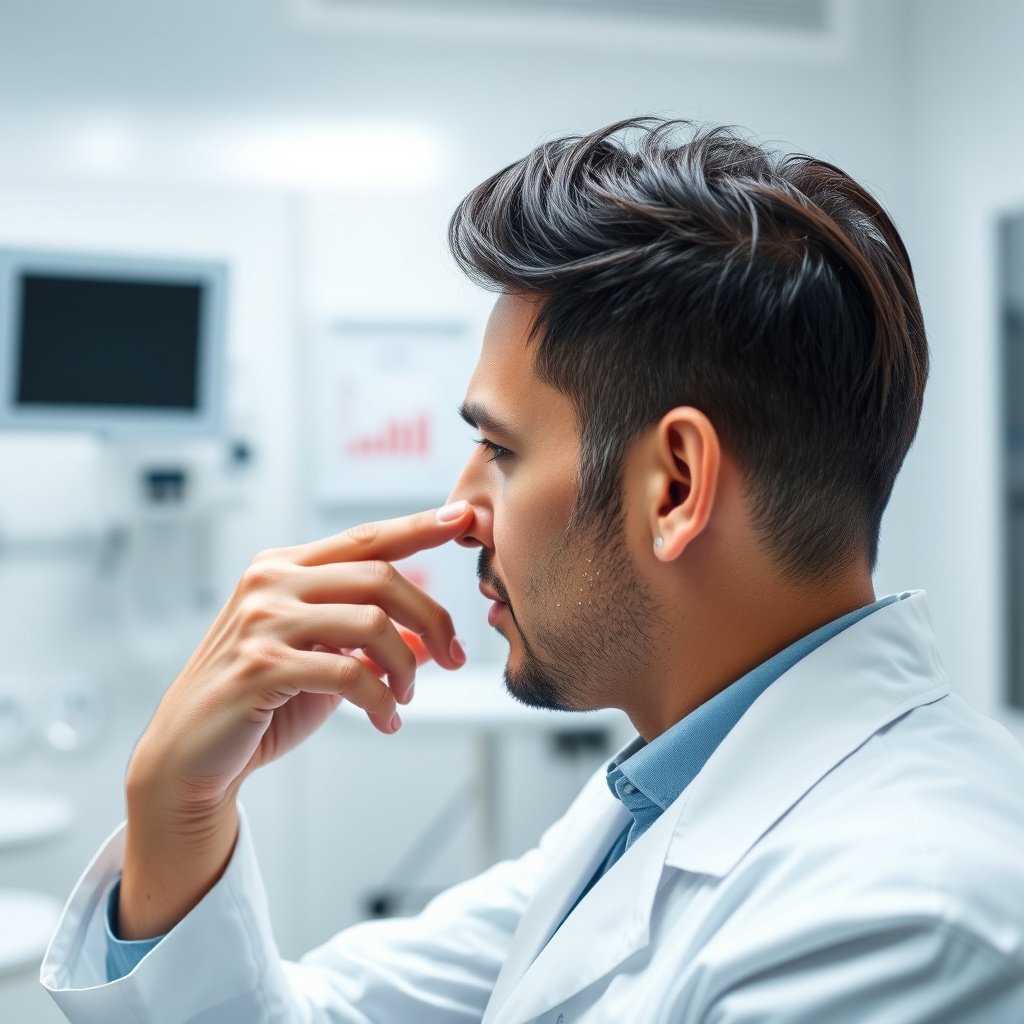 A concerned person considering a visit to a clinician for scalp itch issues.