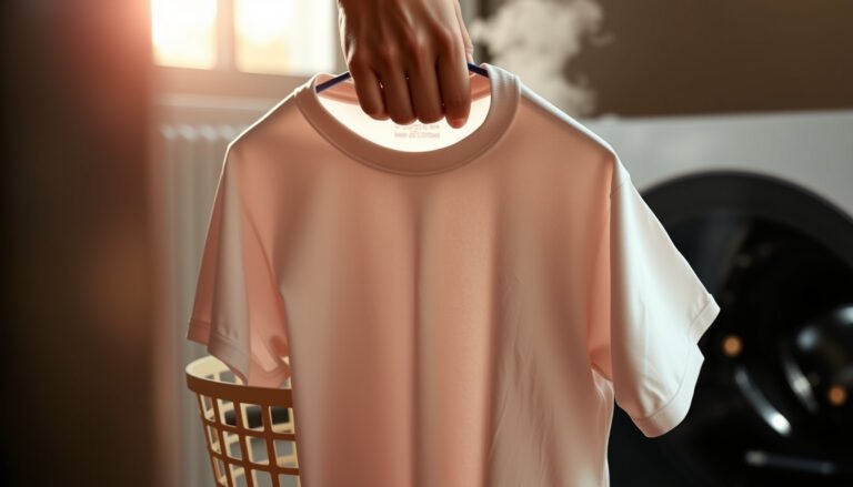 A close-up of yellowed white clothes, illustrating common causes and solutions for discoloration.